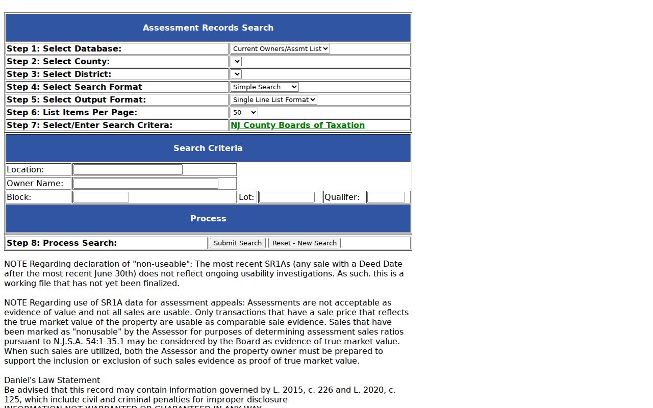 Bergen residents directory view of Bergen County property record search