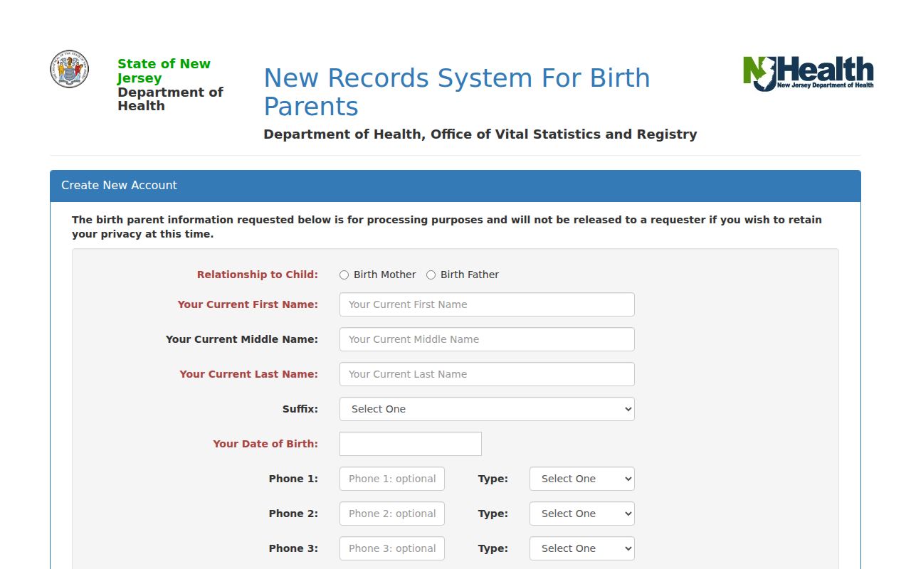 Bergen resident lookup reference for New Jersey adoption registry registration